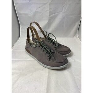 Olukai Manoa grey Leather Sneaker Lace Up Sz 8 US 41 EU Men’s Comfort